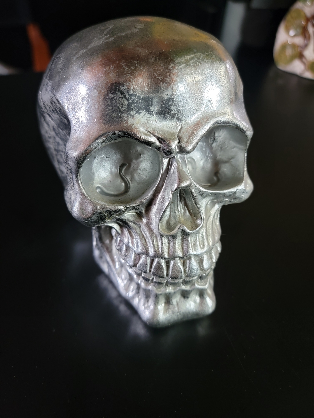 Silver Decorative Skull Accent